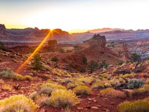 Desert Sunburst: Golden Light Over Red Rock Country